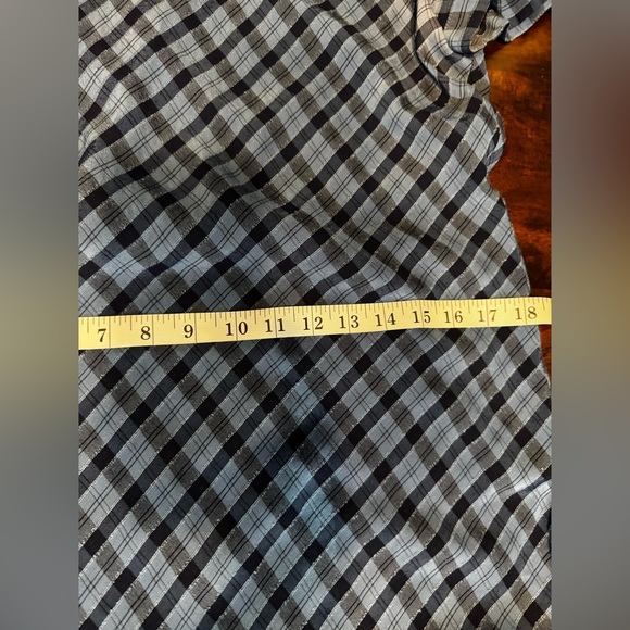 Talbots Sky Blue Plaid Tie Back Lightweight Preppy Shift Maxi Dress Sz 12 - Picture 10 of 10